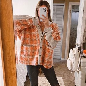 Free People vibes Maddox Closet Davi Plaid Sweater Cardigan Oversized Shacket